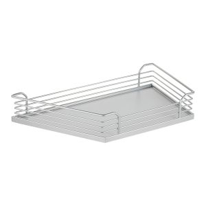 COMFORT Diagonal hanging shelf silver grey ARENA classic left or right for base unit pull-out 52° / Kesseböhmer
